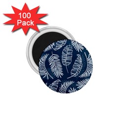 Blue Leaves 1 75  Magnets (100 Pack)  by goljakoff