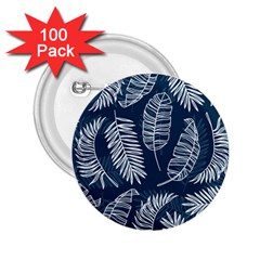 Blue Leaves 2 25  Buttons (100 Pack)  by goljakoff