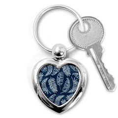 Blue Leaves Key Chain (heart) by goljakoff