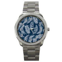 Blue Leaves Sport Metal Watch by goljakoff