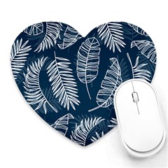 Blue Leaves Heart Mousepads by goljakoff