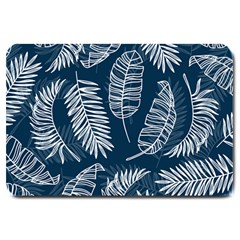 Blue Leaves Large Doormat  by goljakoff