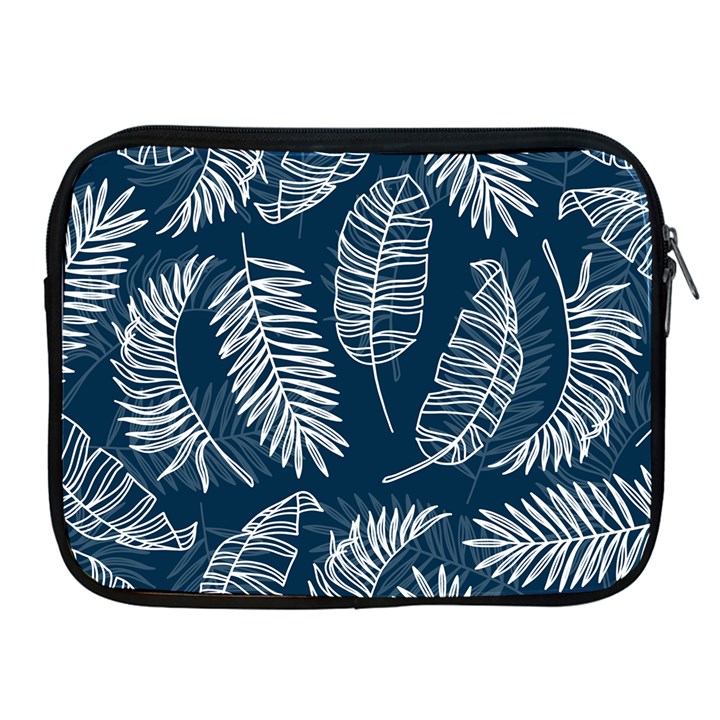 Blue leaves Apple iPad 2/3/4 Zipper Cases