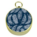 Blue leaves Gold Compasses Front