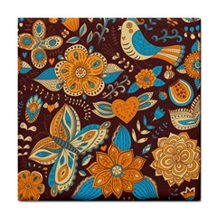 Butterfly And Flowers Tile Coaster by goljakoff