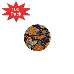 Butterfly And Flowers 1  Mini Buttons (100 Pack)  by goljakoff