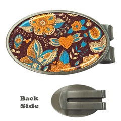 Butterfly And Flowers Money Clips (oval)  by goljakoff