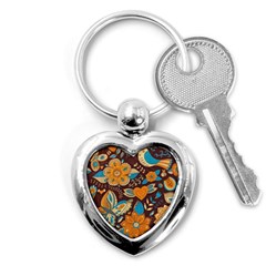 Butterfly And Flowers Key Chain (heart) by goljakoff