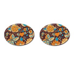 Butterfly And Flowers Cufflinks (oval) by goljakoff