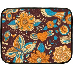 Butterfly And Flowers Fleece Blanket (mini) by goljakoff