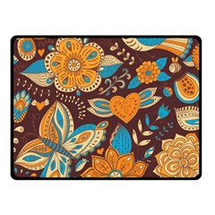 Butterfly And Flowers Fleece Blanket (small) by goljakoff