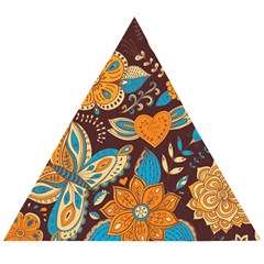 Butterfly And Flowers Wooden Puzzle Triangle by goljakoff