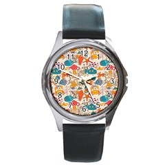 Sea Creatures Round Metal Watch by goljakoff