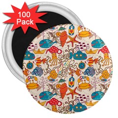 Sea Creatures 3  Magnets (100 Pack) by goljakoff