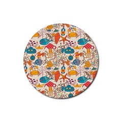 Sea Creatures Rubber Coaster (round)  by goljakoff