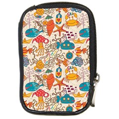 Sea Creatures Compact Camera Leather Case by goljakoff