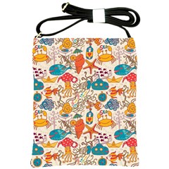 Sea Creatures Shoulder Sling Bag by goljakoff