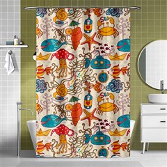 Sea Creatures Shower Curtain 48  X 72  (small)  by goljakoff