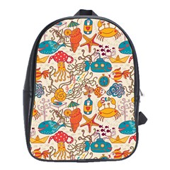 Sea Creatures School Bag (xl) by goljakoff