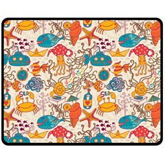 Sea Creatures Double Sided Fleece Blanket (medium)  by goljakoff