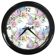 Flowers Wall Clock (black) by goljakoff