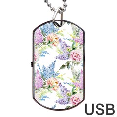 Flowers Dog Tag Usb Flash (one Side) by goljakoff