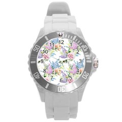 Flowers Round Plastic Sport Watch (l) by goljakoff