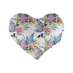 Flowers Standard 16  Premium Flano Heart Shape Cushions by goljakoff