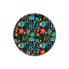 Sea Animals Rubber Coaster (round)  by goljakoff