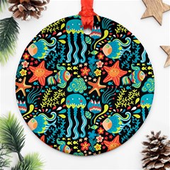 Sea Animals Round Ornament (two Sides) by goljakoff