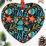 Sea animals Heart Ornament (Two Sides) Front