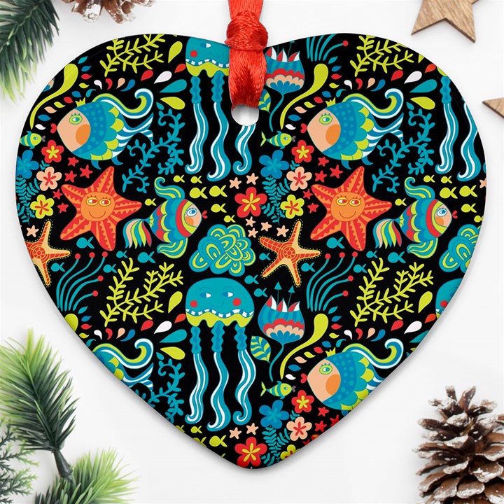 Sea animals Heart Ornament (Two Sides)