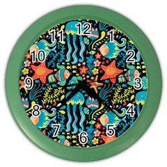 Sea Animals Color Wall Clock by goljakoff