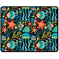 Sea Animals Fleece Blanket (medium)  by goljakoff