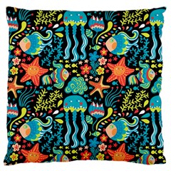 Sea Animals Large Cushion Case (two Sides) by goljakoff