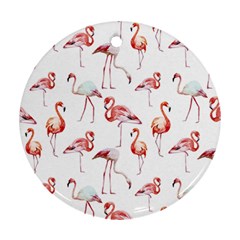 Rose Flamingos Round Ornament (two Sides) by goljakoff