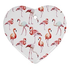 Rose Flamingos Heart Ornament (two Sides)