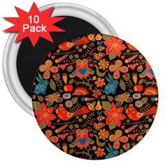 Khokhloma 3  Magnets (10 Pack)  by goljakoff