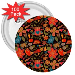 Khokhloma 3  Buttons (100 Pack)  by goljakoff