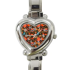 Khokhloma Heart Italian Charm Watch by goljakoff