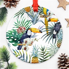 Tropical Flowers Ornament (round) by goljakoff