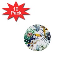 Tropical Flowers 1  Mini Buttons (10 Pack)  by goljakoff