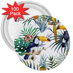 Tropical flowers 3  Buttons (100 pack)  Front