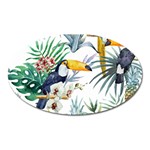 Tropical flowers Oval Magnet Front