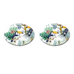 Tropical Flowers Cufflinks (oval) by goljakoff