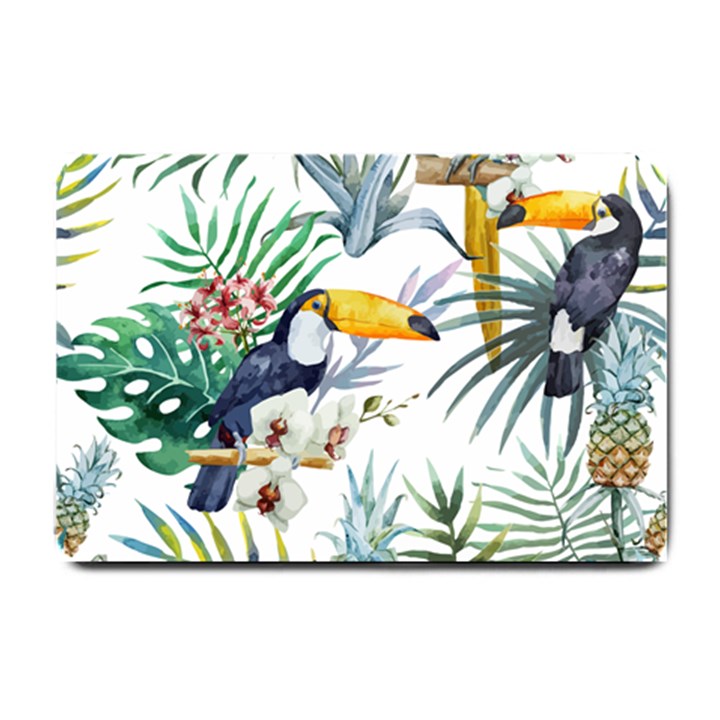 Tropical flowers Small Doormat 