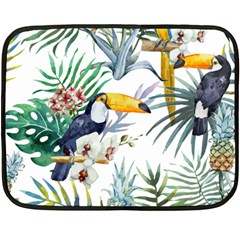 Tropical Flowers Double Sided Fleece Blanket (mini)  by goljakoff