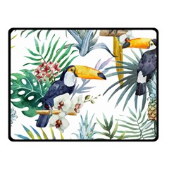 Tropical Flowers Fleece Blanket (small) by goljakoff