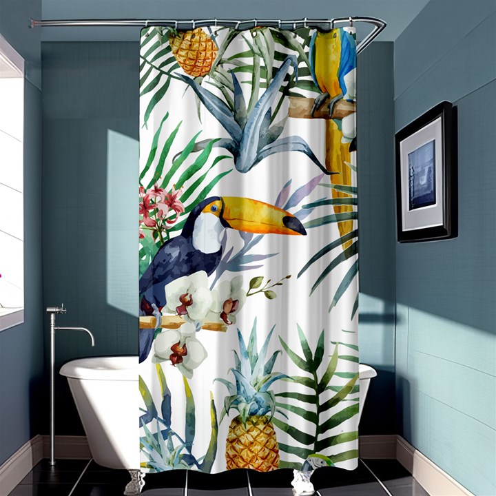 Tropical flowers Shower Curtain 36  x 72  (Stall) 