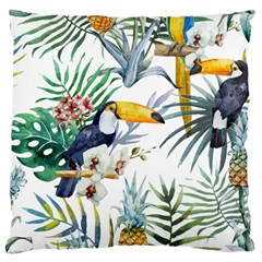 Tropical Flowers Large Cushion Case (one Side) by goljakoff